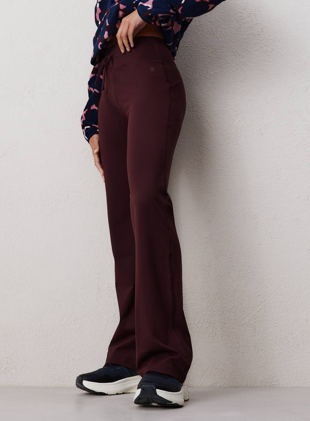 REAKTIV Dark Red Wide Leg Yoga Tie Front Legging L - Image 1